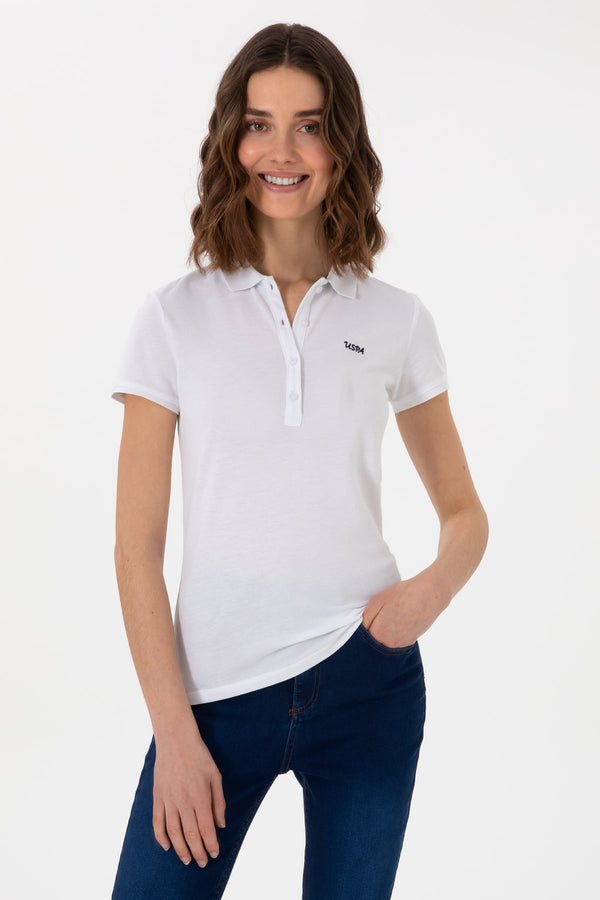 Uspa White Basic Polo Shirt