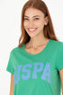 U.S POLO ASSN GREEN CREW NECK T.SHIRT