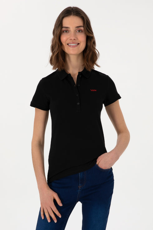 Uspa Black Basic Polo shirt