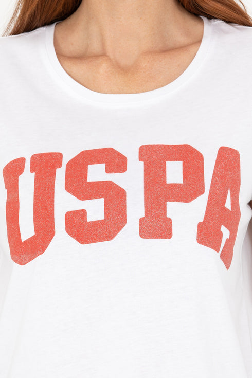 U.S POLO ASSN WHITE CREW NECK T.SHIRT