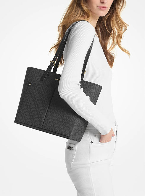 Michael Kors Jet Set Medium Logo Pocket Tote Bag