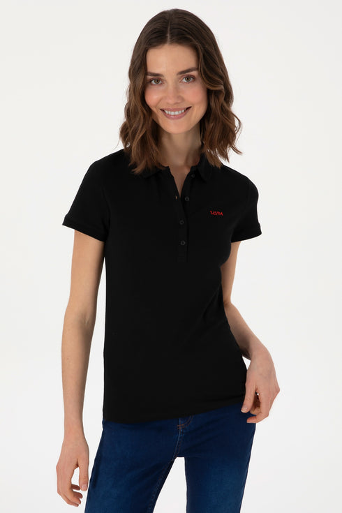 Uspa Black Basic Polo shirt