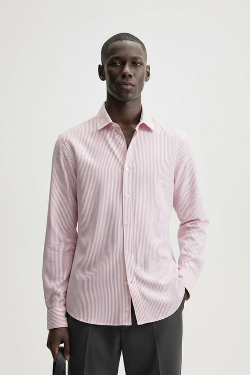 ZARA PINK STRIPE SLIM FIT SHIRT