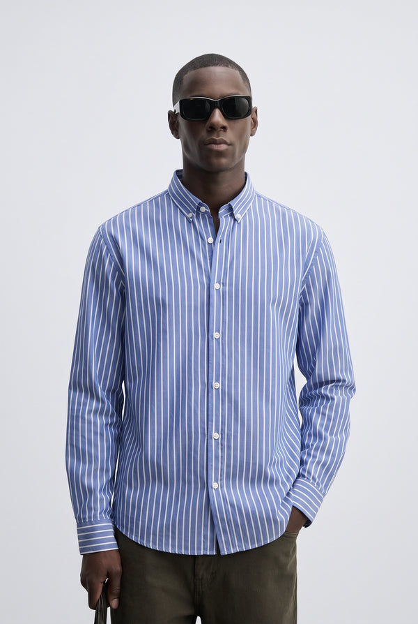 Zara Button Down Stripe Shirt Slim Fit