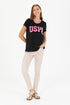 U.S POLO ASSN BLACK CREW NECK T.SHIRT