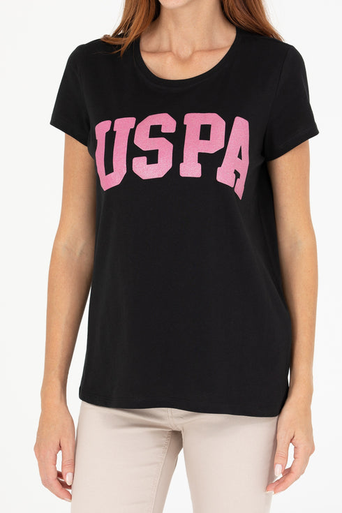 U.S POLO ASSN BLACK CREW NECK T.SHIRT