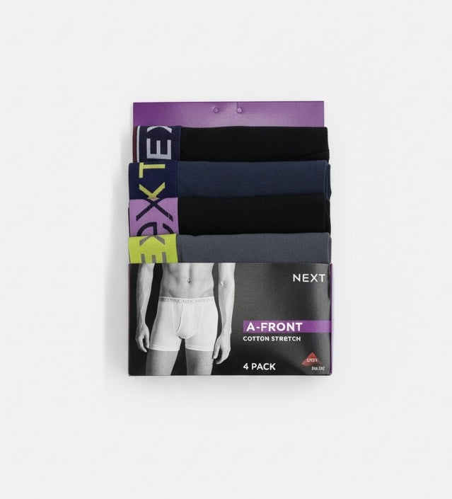 NEXT 4 pack A-Front Cotton Rich Boxers