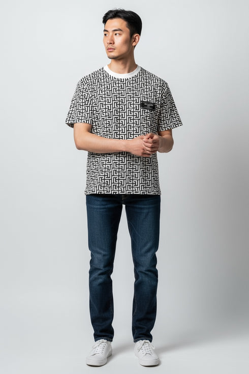 BALMAIN Labyrinth jacquard T-shirt