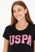 U.S POLO ASSN BLACK CREW NECK T.SHIRT