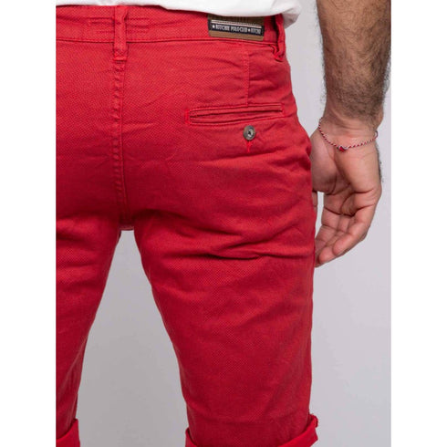 Ritchie Cotton Chino Printed Short Red