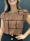 Shein Elegant Printed Short Sleeve Top