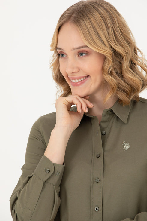 USPA KHAKI COTTON SHIRT