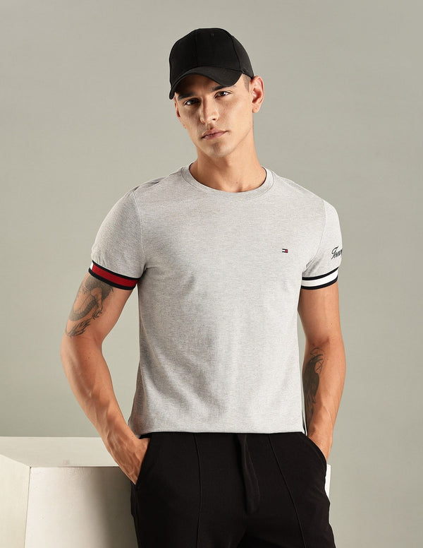 Tommy Hilfiger Slim-Fit Plain Men's T-Shirt Grey