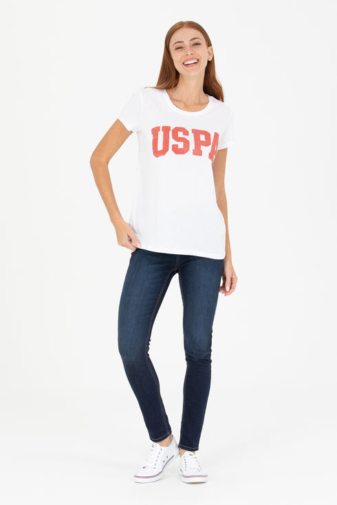 U.S POLO ASSN WHITE CREW NECK T.SHIRT