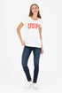 U.S POLO ASSN WHITE CREW NECK T.SHIRT