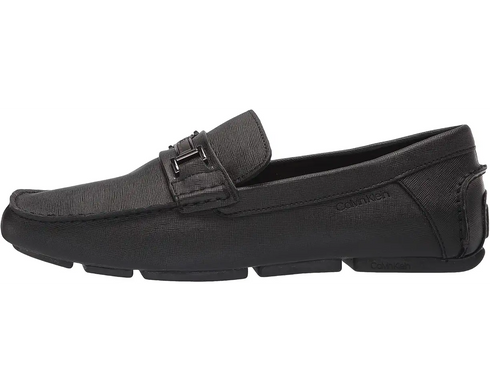 Calvin Klein Magnus Men's Slip-On Loafer in Black Weave Emboss