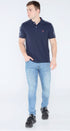 Nautica Navy Blue Men's Polo Neck T-Shirt