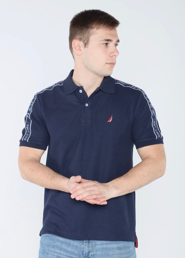 Nautica Navy Blue Men's Polo Neck T-Shirt
