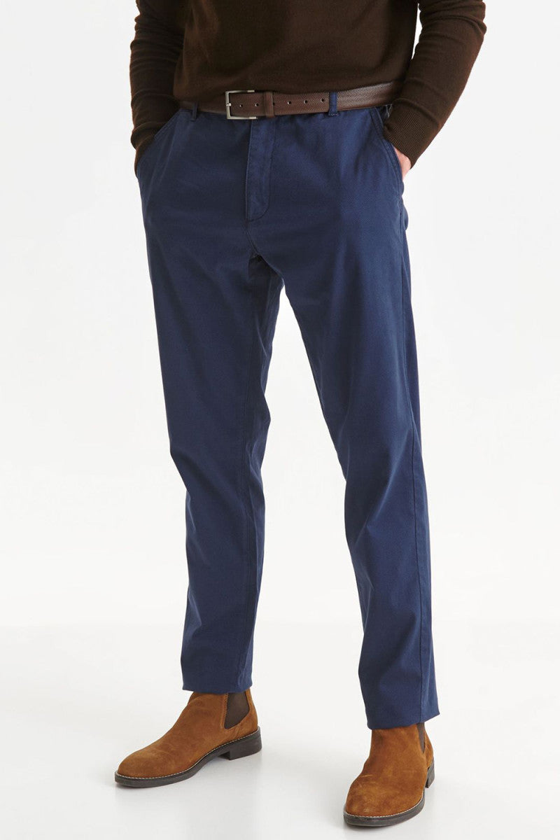 Top Secret Mens Chinos Texture Print Slim Fit