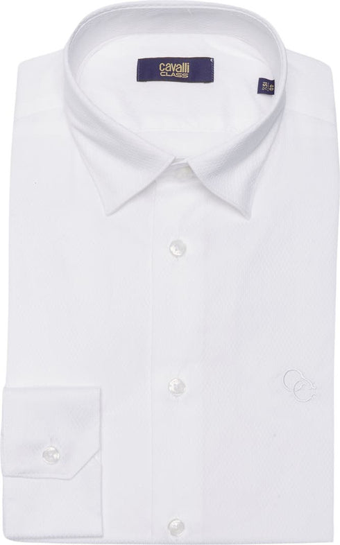 Cavalli Class Slim Fit Textured Dress Shirt