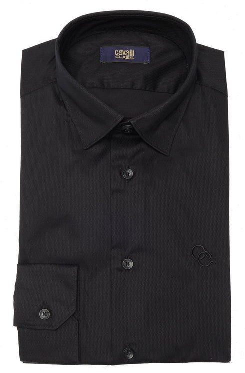 Cavalli Class Slim Fit Textured Dress Shirt