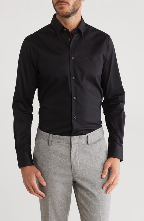 Cavalli Class Slim Fit Textured Dress Shirt