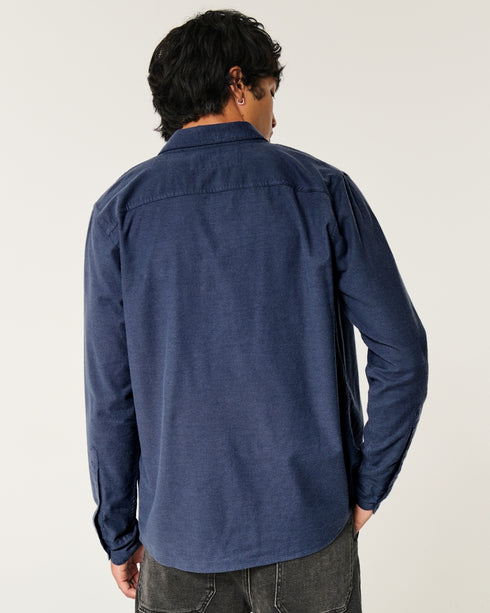 Hollister LONG-SLEEVE OXFORD SHIRT Navy