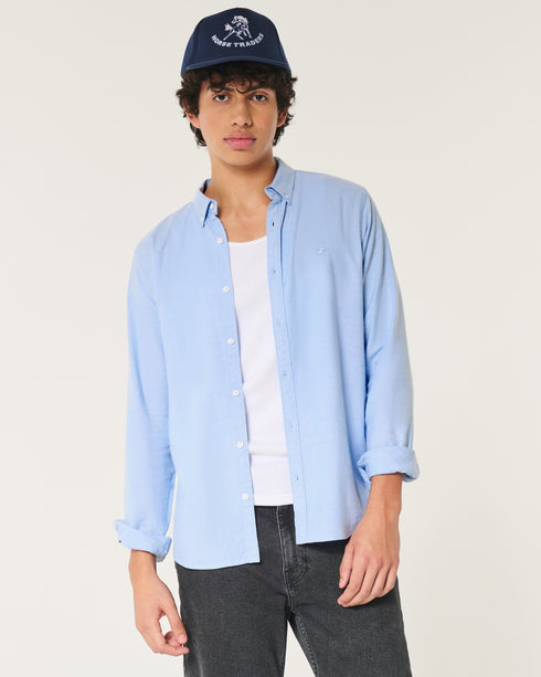 Hollister LONG-SLEEVE OXFORD SHIRT Light Blue