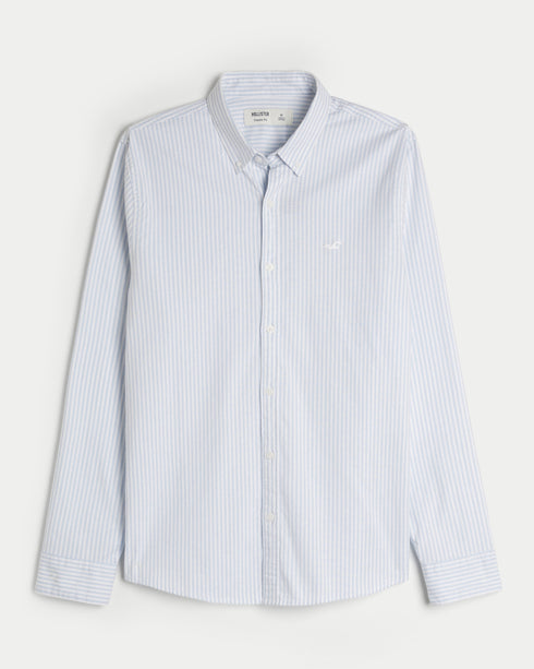 Hollister LONG-SLEEVE OXFORD SHIRT Light Blue Stripe