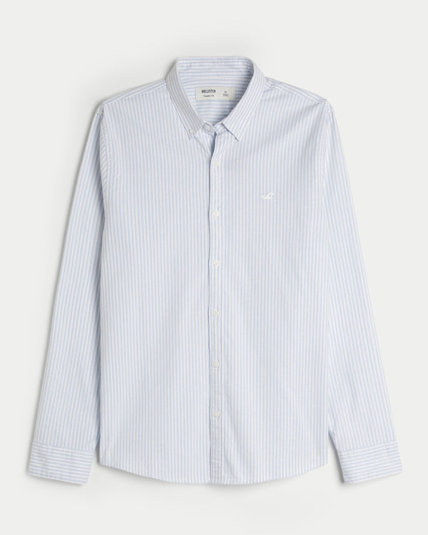 Hollister LONG-SLEEVE OXFORD SHIRT Light Blue Stripe