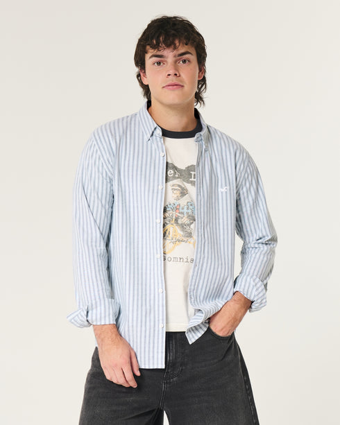 Hollister LONG-SLEEVE OXFORD SHIRT Blue Stripe