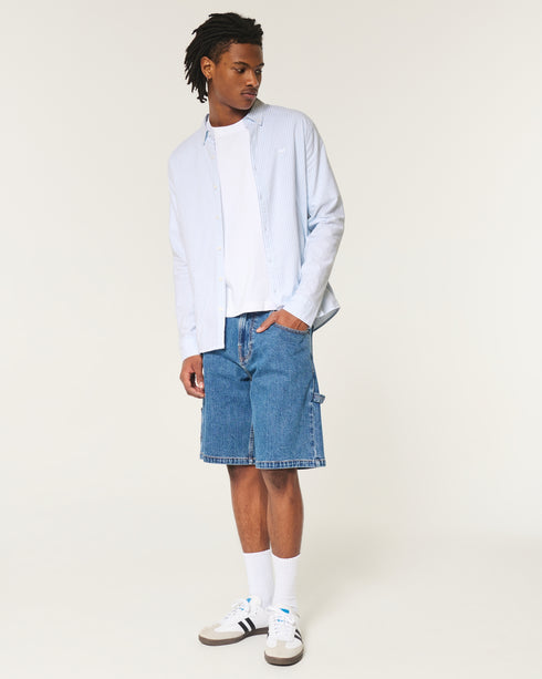 Hollister LONG-SLEEVE OXFORD SHIRT Light Blue Stripe