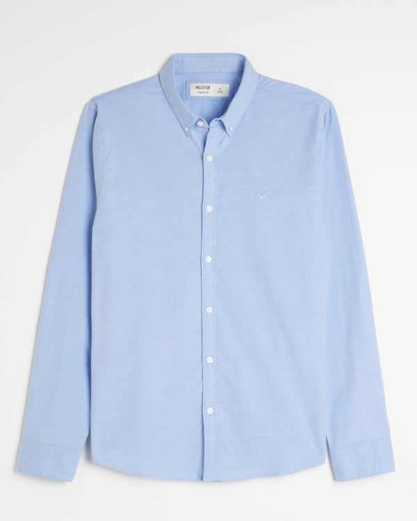 Hollister LONG-SLEEVE OXFORD SHIRT Light Blue