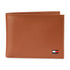 Tommy Hilfiger Men's Leather Wallet - Thin Sleek Casual Bifold With 6 Credit Card Pockets And Removable ID Window, British Tan