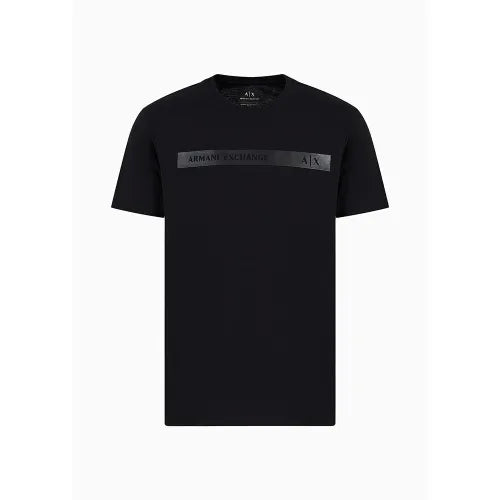 Armani Exchange Men's Crew Neck Cotton Jersey Logo Chest Stripe Tee