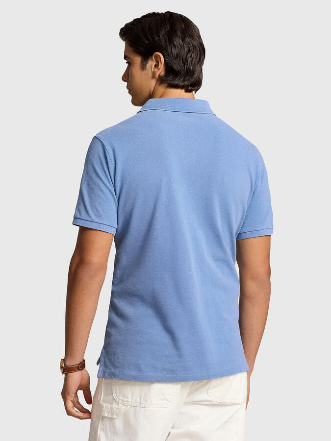 Ralph Lauren Big Pony Mesh Polo Shirt (Custom SlimFit) Sky Blue