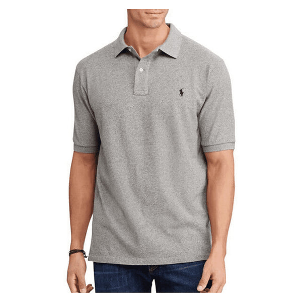 Ralph Lauren Small Pony Mesh Polo Shirt (Custom SlimFit) Light Grey