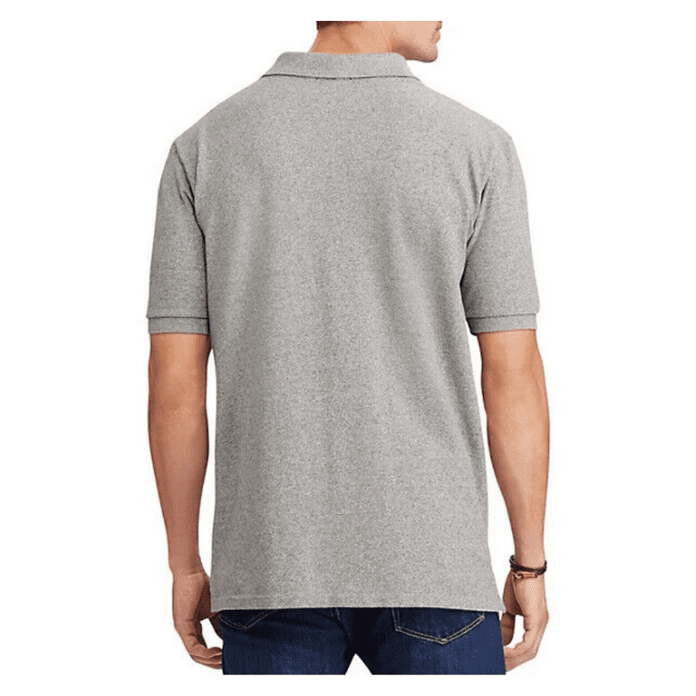 Ralph Lauren Small Pony Mesh Polo Shirt (Custom SlimFit) Light Grey