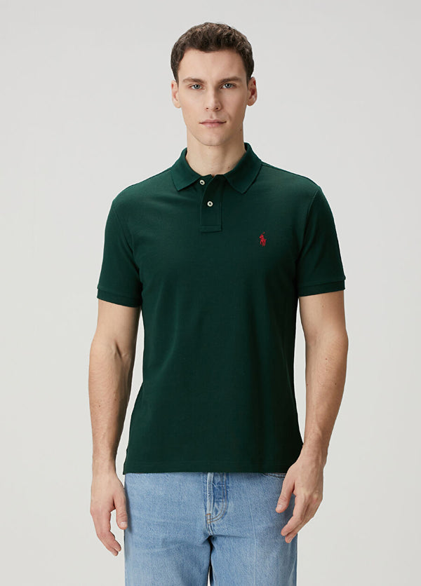 Ralph Lauren Small Pony Mesh Polo Shirt (Custom SlimFit) Dark Green