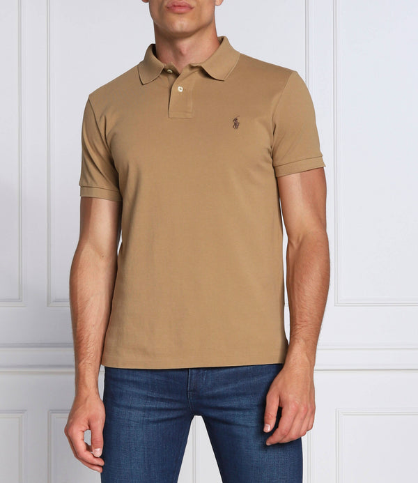 Ralph Lauren Small Pony Mesh Polo Shirt (Custom SlimFit) Beige