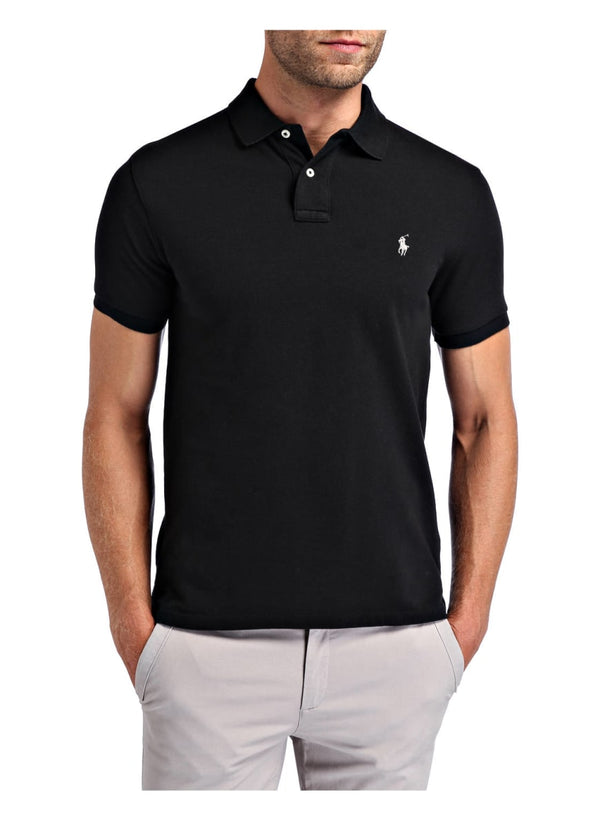 Ralph Lauren Small Pony Mesh Polo Shirt (Custom SlimFit) Black