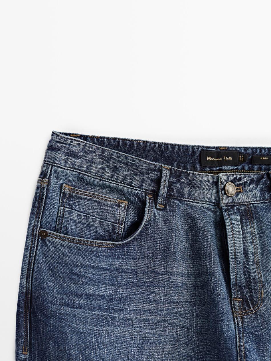 MASSIMO DUTTI SLIM FIT MID BLUE JEANS