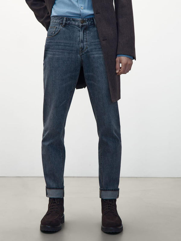 MASSIMO DUTTI SLIM FIT MID BLUE JEANS