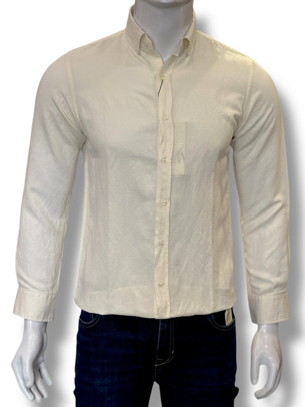 Zara Linen Button Down Shirt Slim Fit