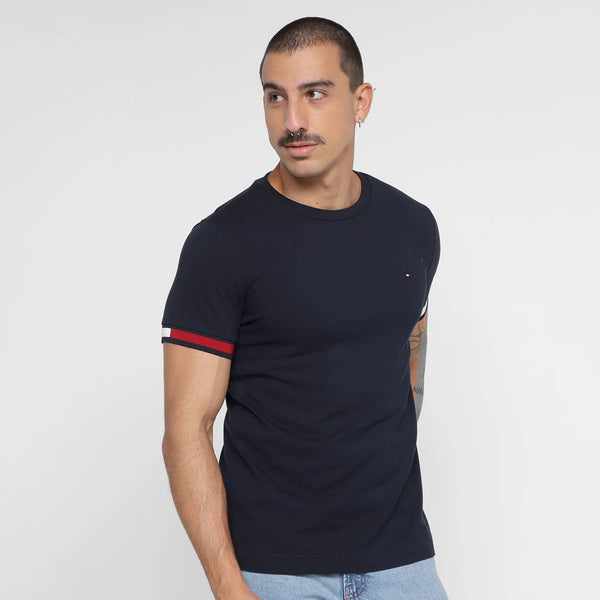 Tommy Hilfiger Slim-Fit Plain Men's T-Shirt Navy