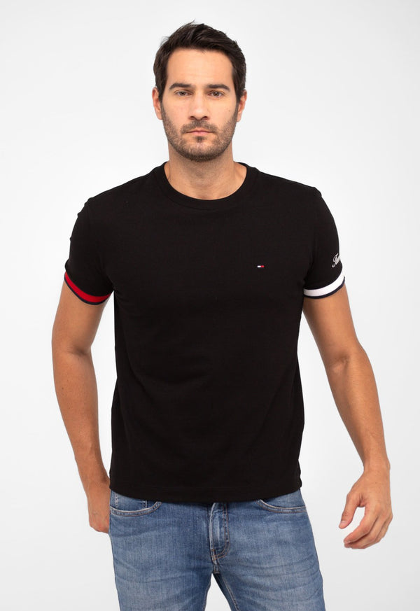 Tommy Hilfiger Slim-Fit Plain Men's T-Shirt Black