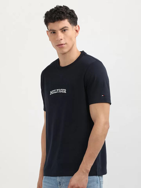 TOMMY HILFIGER SCROLL GRAPHIC TEE BLACK SLIM-FIT