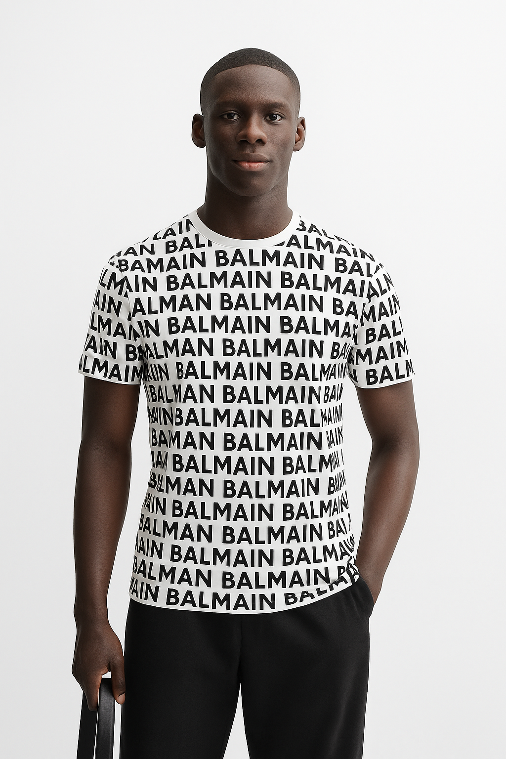 Balmain Logo Print Cotton T Shirt White