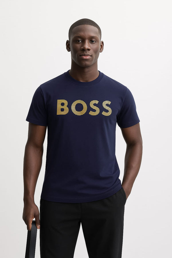 BOSS CREW NECK GRAPHIC T SHIRT