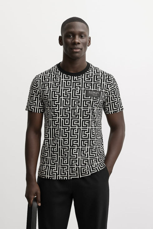 BALMAIN Labyrinth jacquard T-shirt